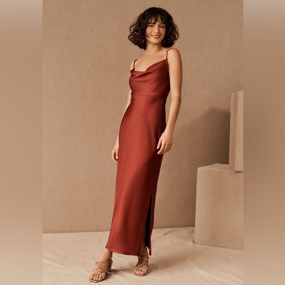 BHLDN Cali Satin Slip Dress